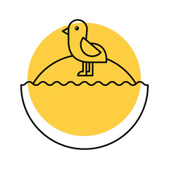cute bird sea icon vector illustration design