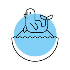 cute seal isolated icon vector illustration design