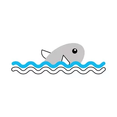 Tuinposter sea fish swiming icon vector illustration design © Gstudio