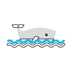 cute whale isolated icon vector illustration design