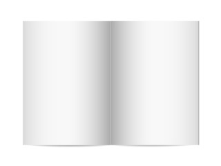 Vector mock up of booklet isolated. Closed vertical magazine, brochure or notebook template on white background.