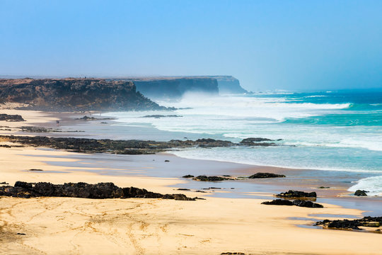 Beach in El Cotillo village in Fuerteventura island, Spain
