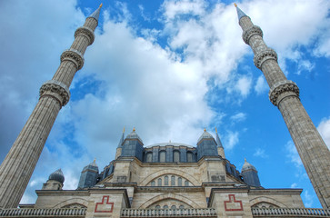 Fototapeta na wymiar Front view of Selimiye Mosque, Edirne Turkey