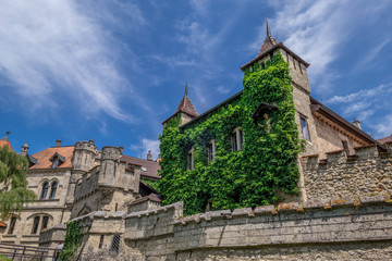 Fototapeta premium Schloss Lichtenstein Castle, Honau, Baden-Wurttemberg, Germany, Europe