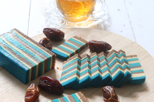 Colorful steam layered cake