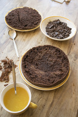 making chocolate sponge cake