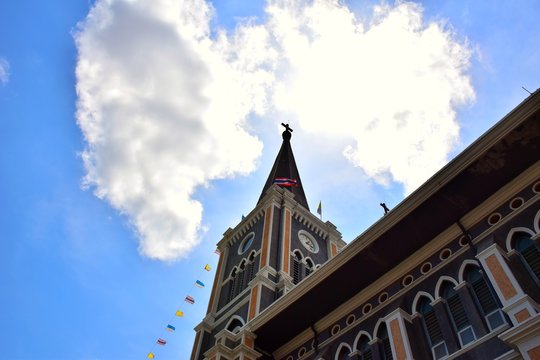 Cathedral of chanthaburi.The large church in Thailand. I made photograph on 17 June 2017 at Chanthaburi province Thailand.