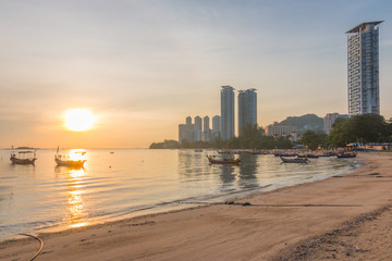 Sunrise at the coast of Tanjung Bungah, Penang, Malaysia