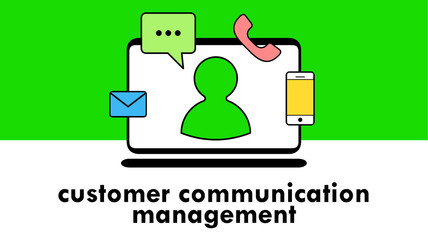 Customer Communication Management (CCM) Digital business transformation vector illustration