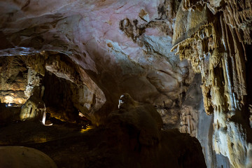 Cave stalactites, stalagmites, and other formations at Emine-Bair-Khosar, Crimea