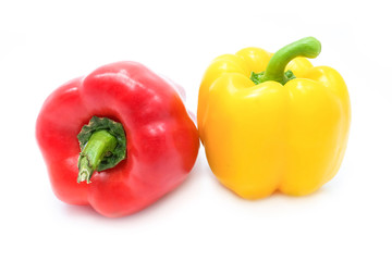 Colors of Paprika or bell peppers, isolated on a white background