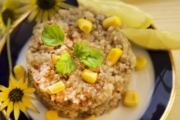 Spring quinoa salad with corn