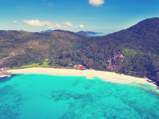 Luftaufnahme Grand Anse, La Digue