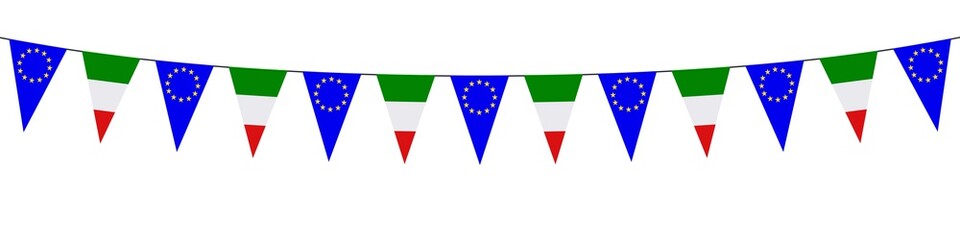Banner. Garlands, pennants, Europe, Italy