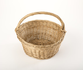 Fototapeta premium Wicker basket isolated on white background