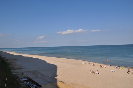 View of the Black Sea. In the afternoon weekend in the sunny day.