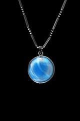 Aquamarine medallion isolated