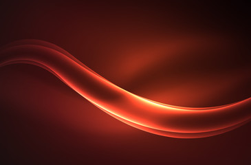 Vector glowing wave, smoke