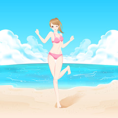 beauty woman in beach