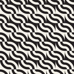 Obraz premium Abstract geometric pattern with stripes, lines. Seamless vector ackground. Black and white lattice texture.