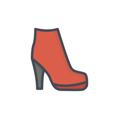 Women shoes colored icon