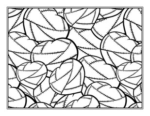 Stitched hearts decorative ornamental coloring page