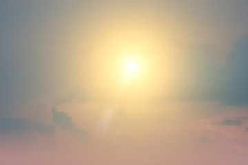 Hot weather, clouds look colorful before sunset.