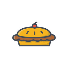 Bakery Pie Food Colored Icon