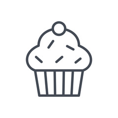 Cupcake bakery food line Icon