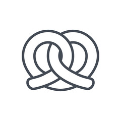 Pretzel bakery food line icon