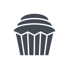 Cupcake bakery food silhouette Icon