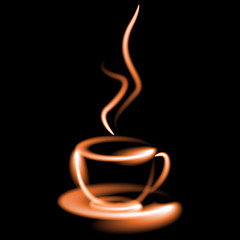 Coffee cup 3D vector background abstract