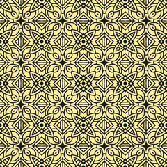 Seamless vintage wallpaper pattern. Ornamental decorative background. Vector template can be used for design of wallpaper, fabric, oilcloth, textile, wrapping paper and other design