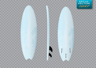 White vector surfing board template: longboard