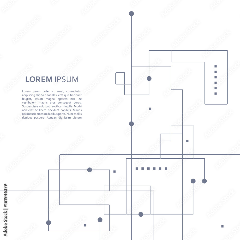 Poster Wireframe element with abstract figure. Connected lines and dots. Vector Illustration