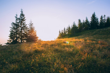 Landscape of sunrise over the mountains