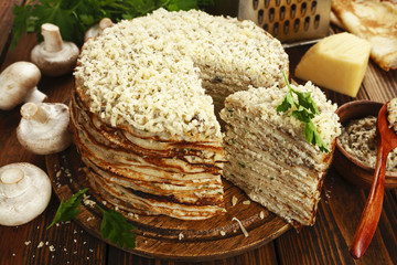 Homemade pancake pie