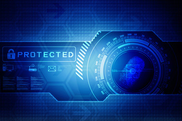 Fingerprint Scanning Technology Concept 2d Illustration