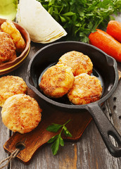 Vegetarian cutlets with cabbage and carrot