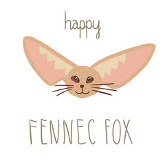 Happy fennec fox head