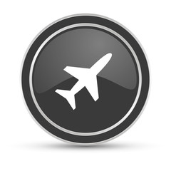 Schwarzer Button - Flugzeug