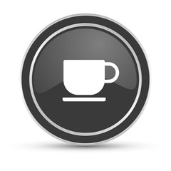 Schwarzer Button - Kaffeetasse