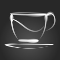 Coffee cup 3D vector background abstract