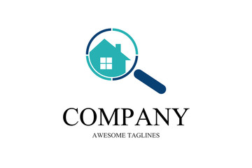 Home Search Logo,locator real estate illustration vector logo design