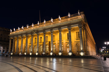 The Grand Theatre in Place de Comedie in the city of Bordeaux