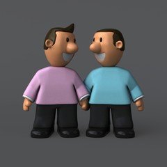 Gay couple - 3D Illustration