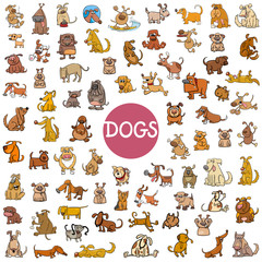 cartoon dog characters big set - obrazy, fototapety, plakaty
