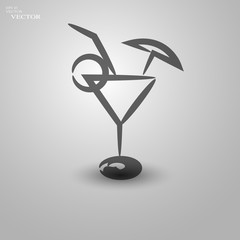 Cocktail icon vector background abstract