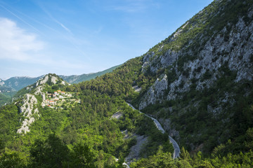 Fototapeta na wymiar Canyon of Cetina River near Omis, Croatia
