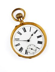 vintage golden watch isolated